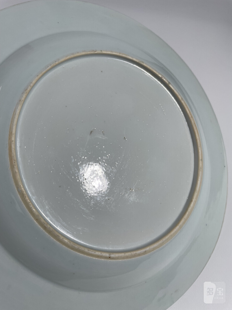 清乾隆 粉彩洞石花卉纹盘 - 图12